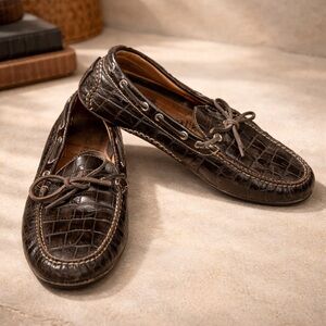 Martin Dingman Black Crocodile Moccasins